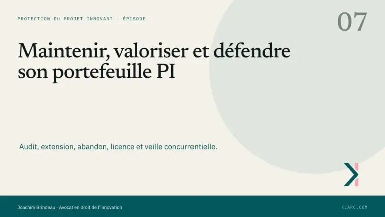 Gérer et défendre son portefeuille de brevets
